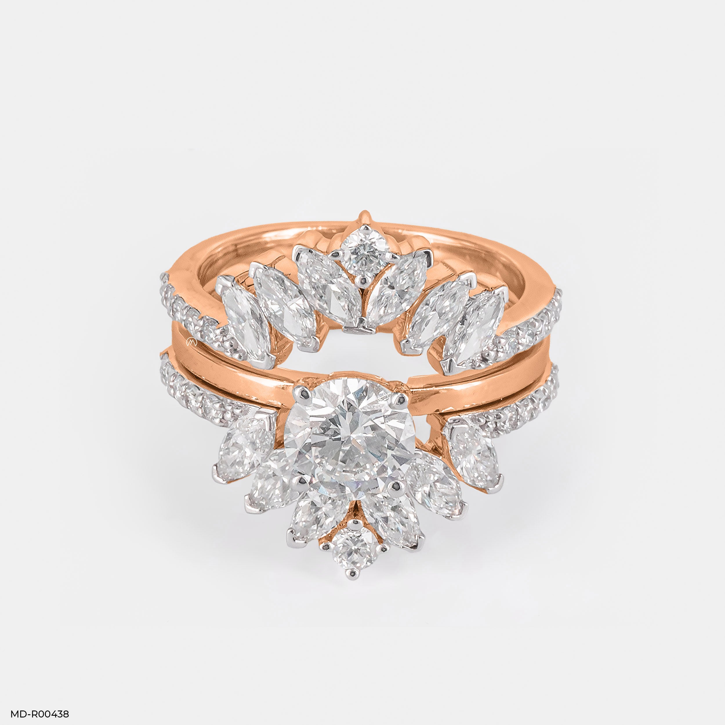 The Imperial Marquise Halo Set Ring 9K Rose Gold