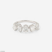 1.45 Multi Fancy Shape Lab Diamond Band Ring 9K White Gold