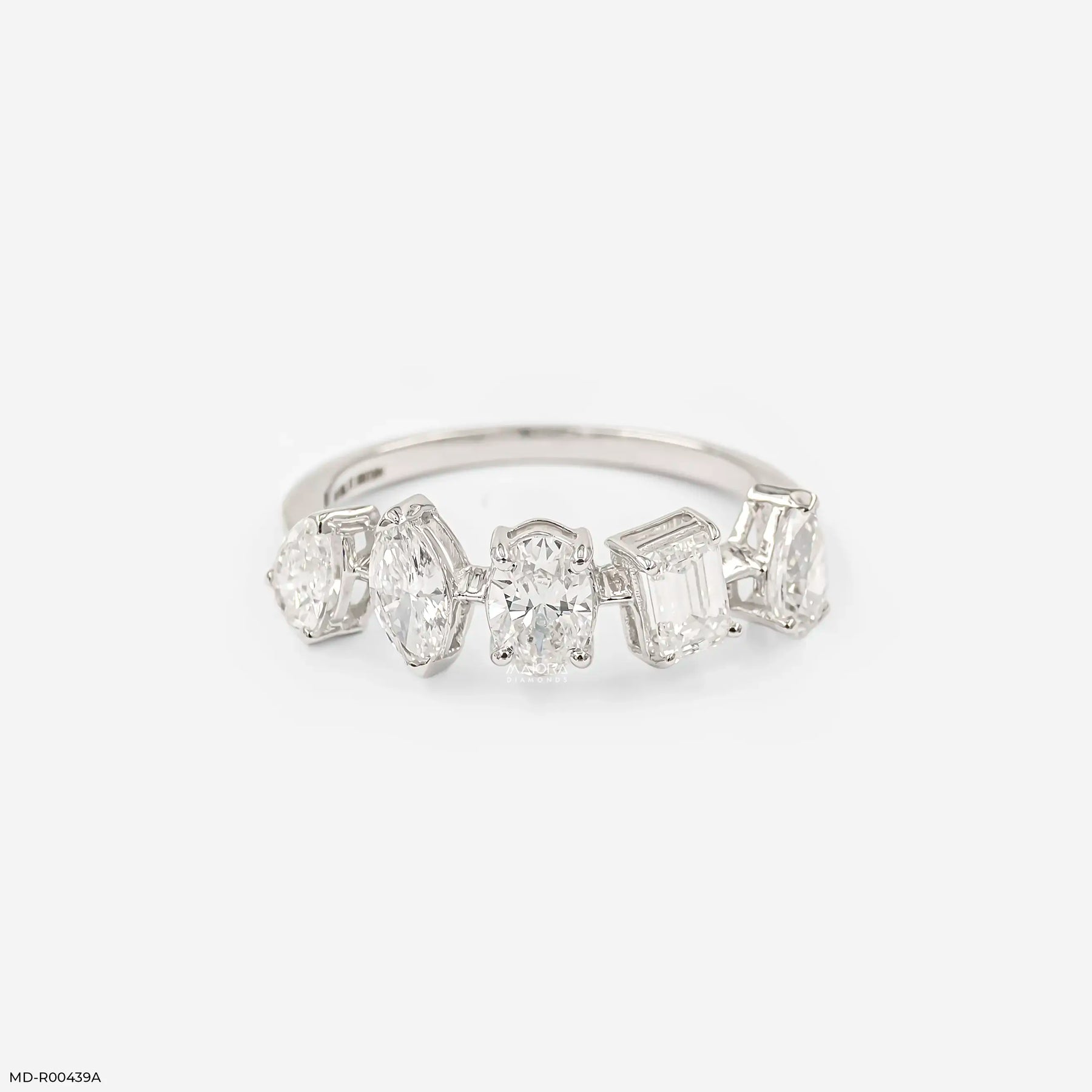 1.45 Multi Fancy Shape Lab Diamond Band Ring 9K White Gold