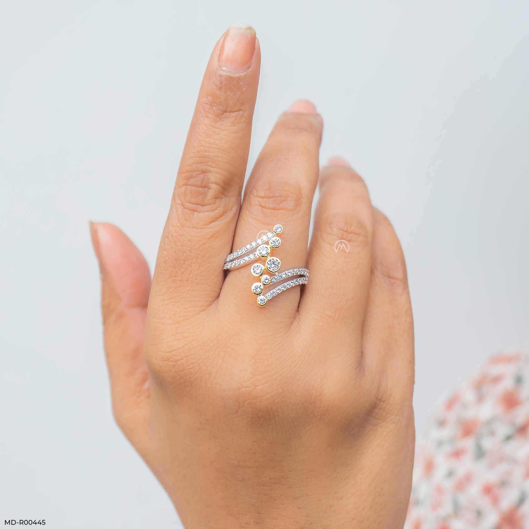 Orbiting Star Ring 14K Yellow Gold