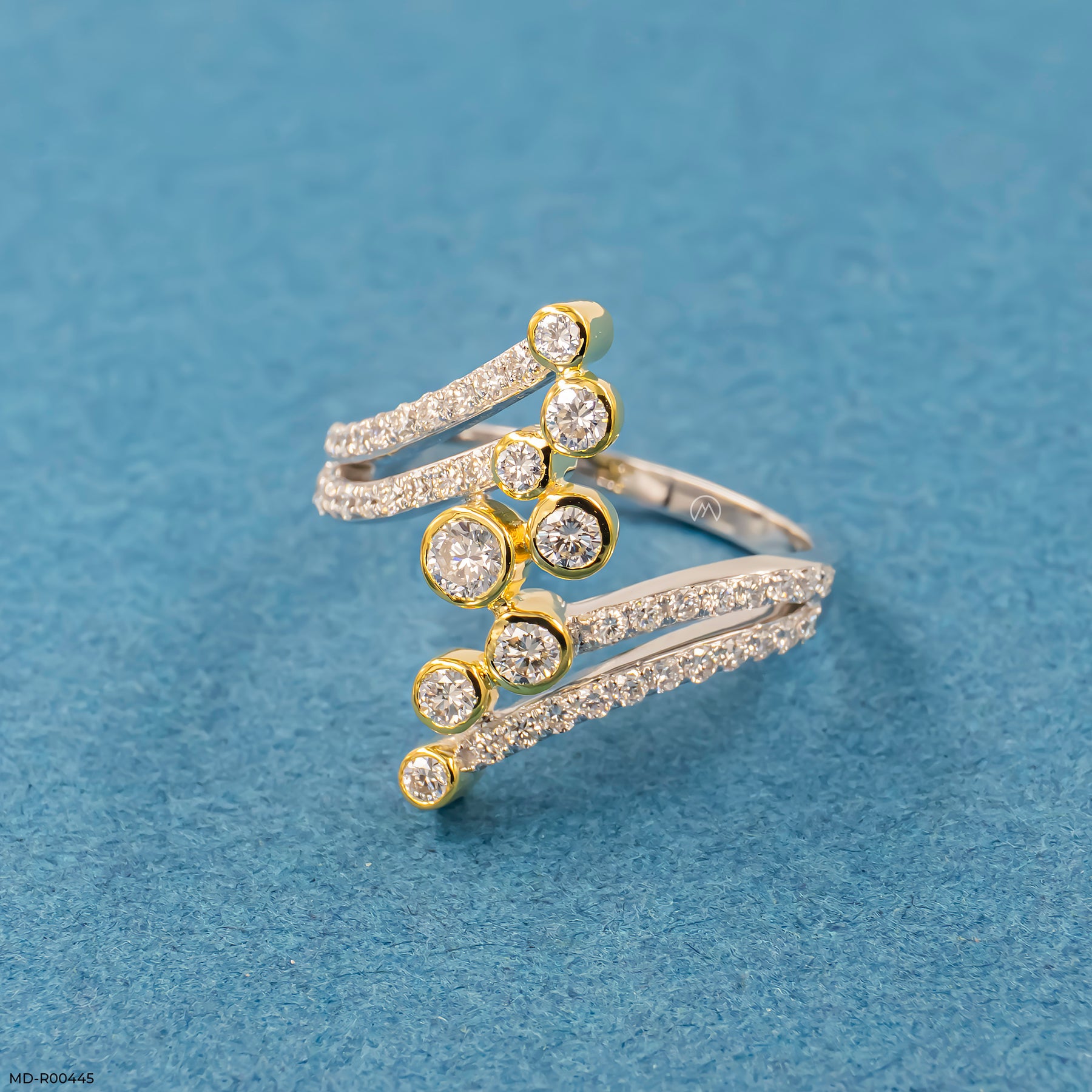 Orbiting Star Ring 14K Yellow Gold