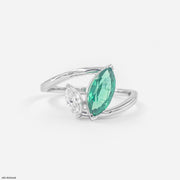 0.15 Carat Imperial Leaf Lab Diamond Ring 14K White Gold