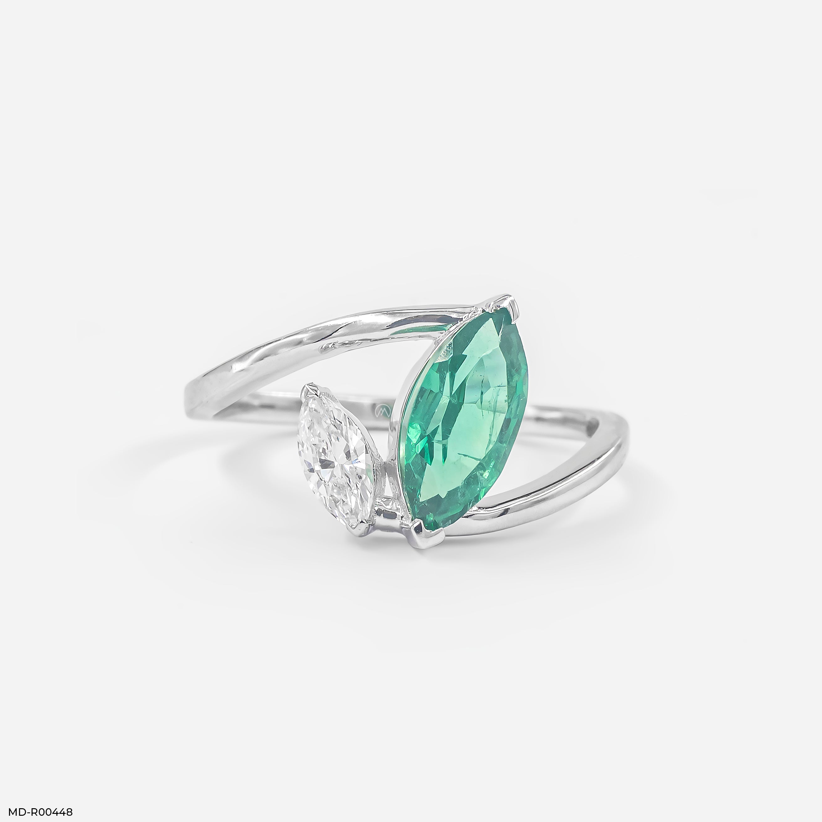 0.15 Carat Imperial Leaf Lab Diamond Ring 14K White Gold