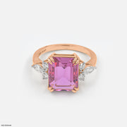 0.35 Carat Ruby Ember Diamond Rings 18K Rose Gold