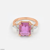 0.35 Carat Ruby Ember Diamond Rings 9K Rose Gold