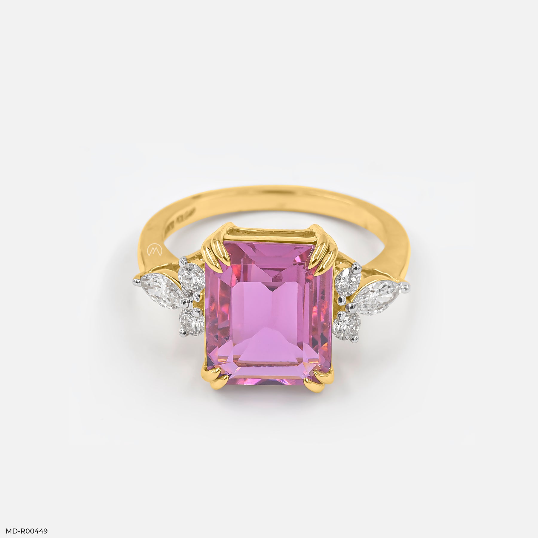 0.35 Carat Ruby Ember Lab Diamond Ring 14K Yellow Gold