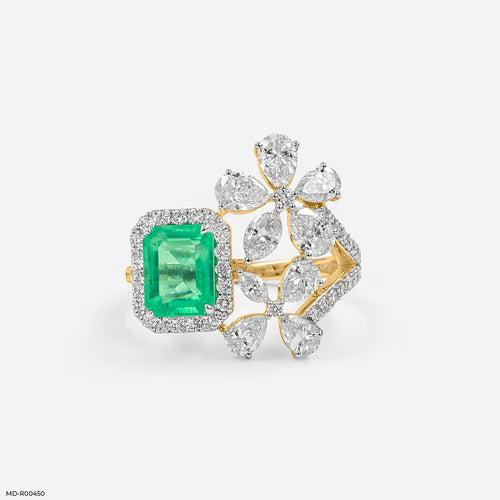 The Emerald Garden Ring 14K Yellow Gold