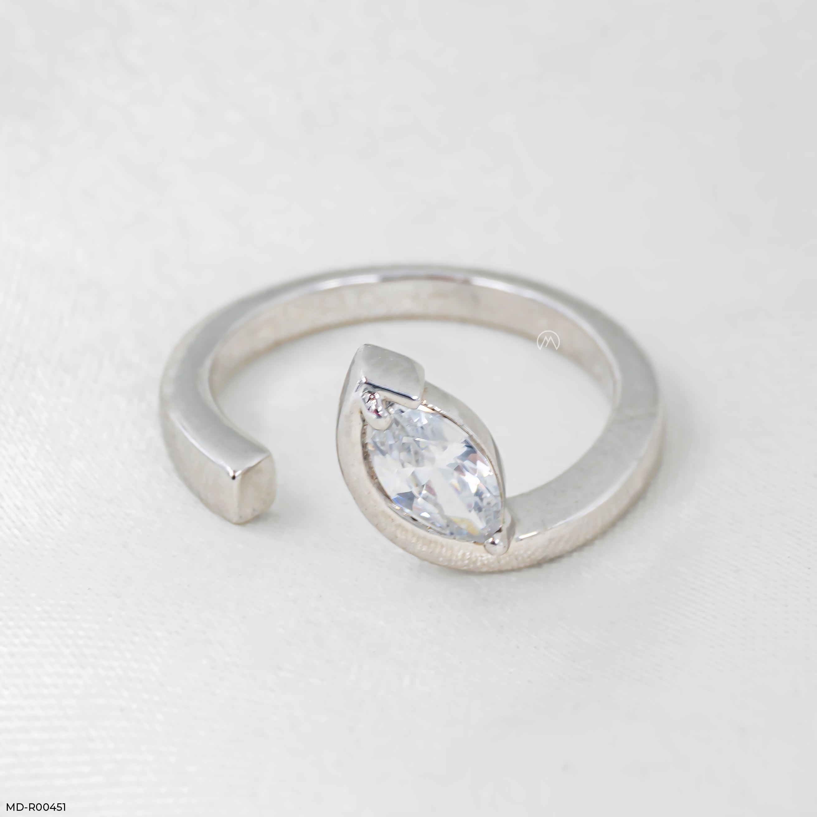 Orbit Marquise Ring 9K White Gold