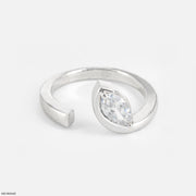 Orbit Marquise Ring 9K White Gold