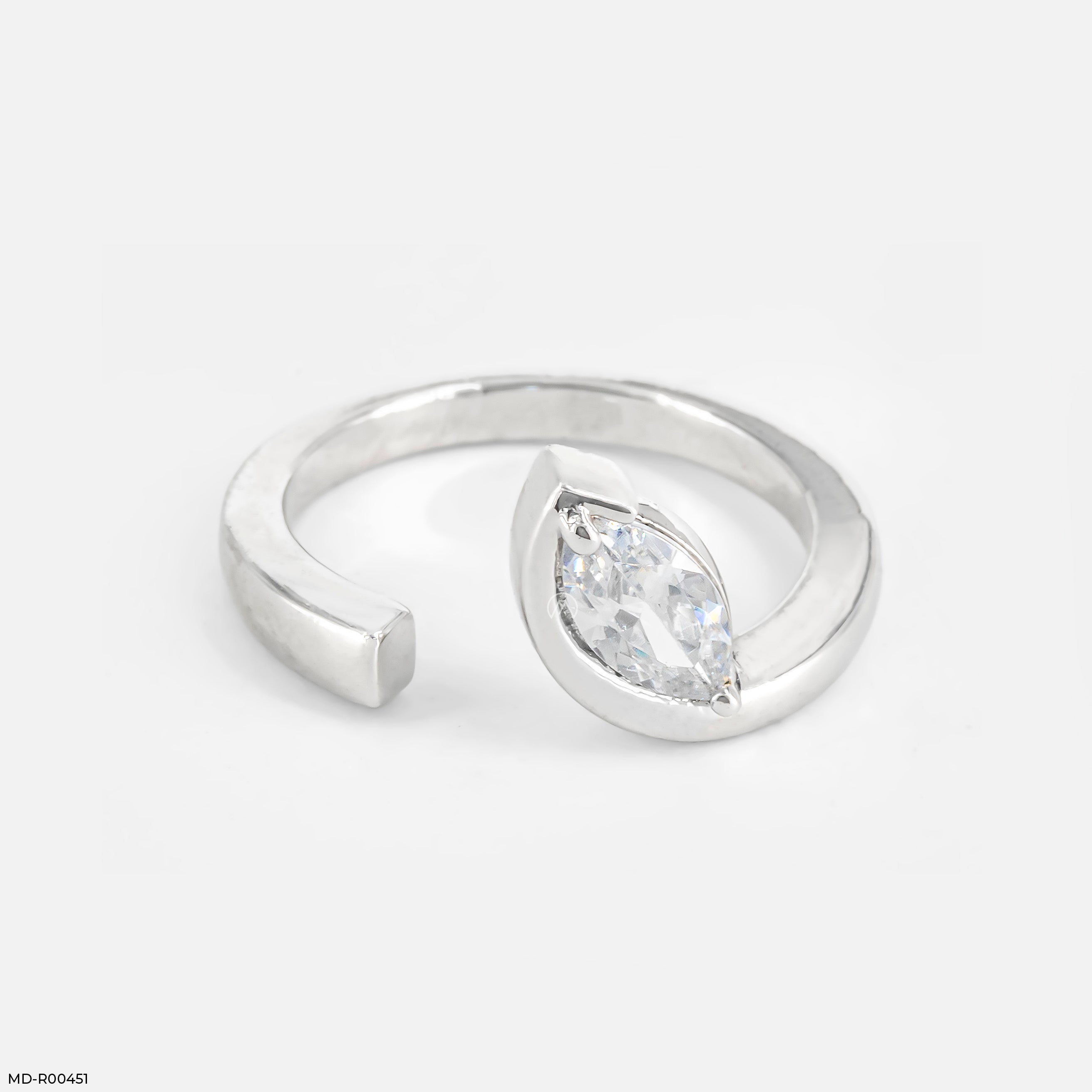 Orbit Marquise Ring 9K White Gold