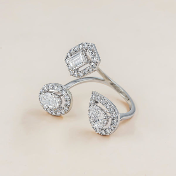 Trilogy Multi-Shape Ring 14K White Gold