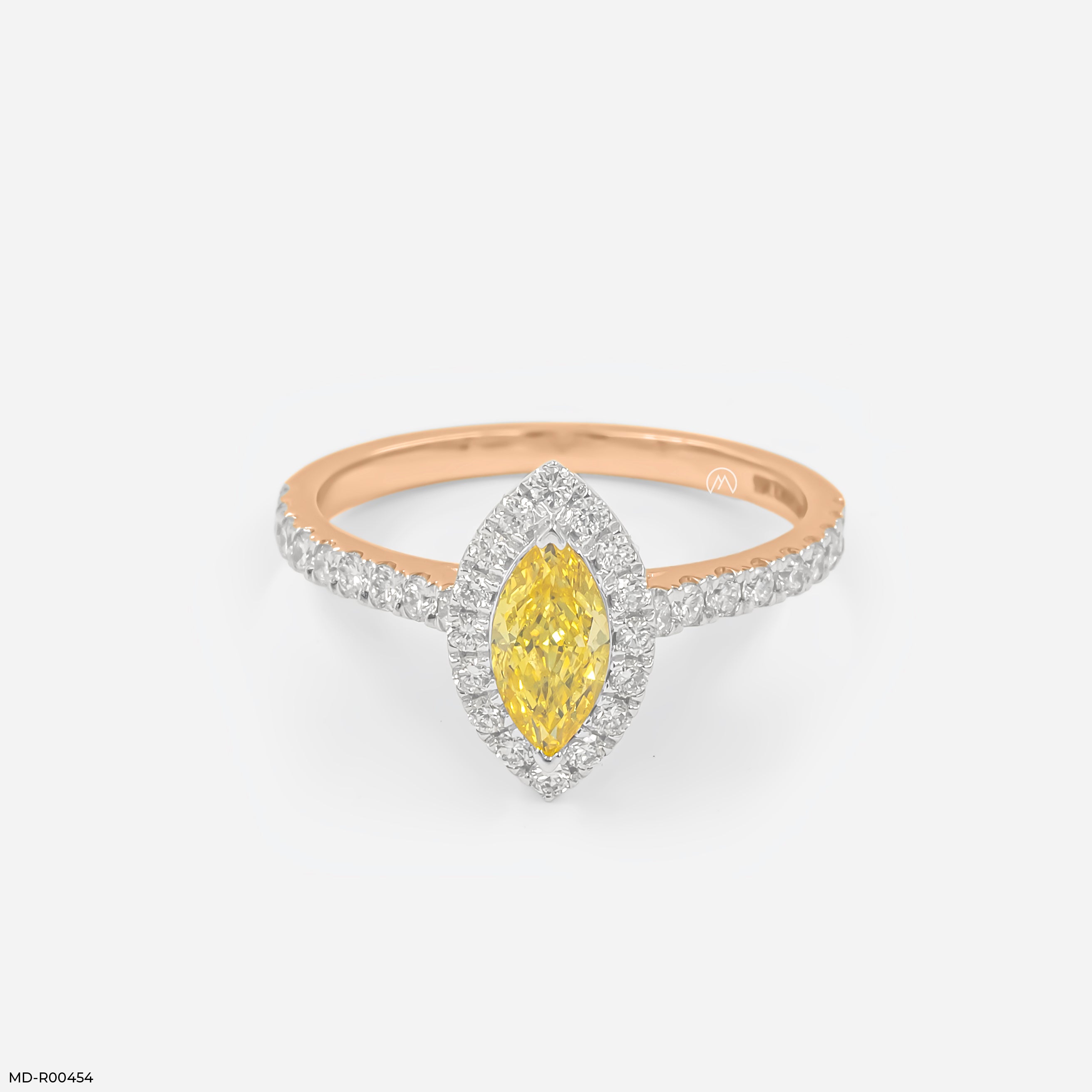 1 Carat Golden Spire Halo Lab Diamond Ring