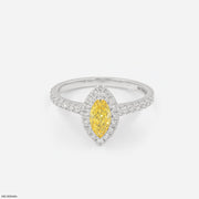 1 Carat Golden Spire Halo Lab Diamond Ring