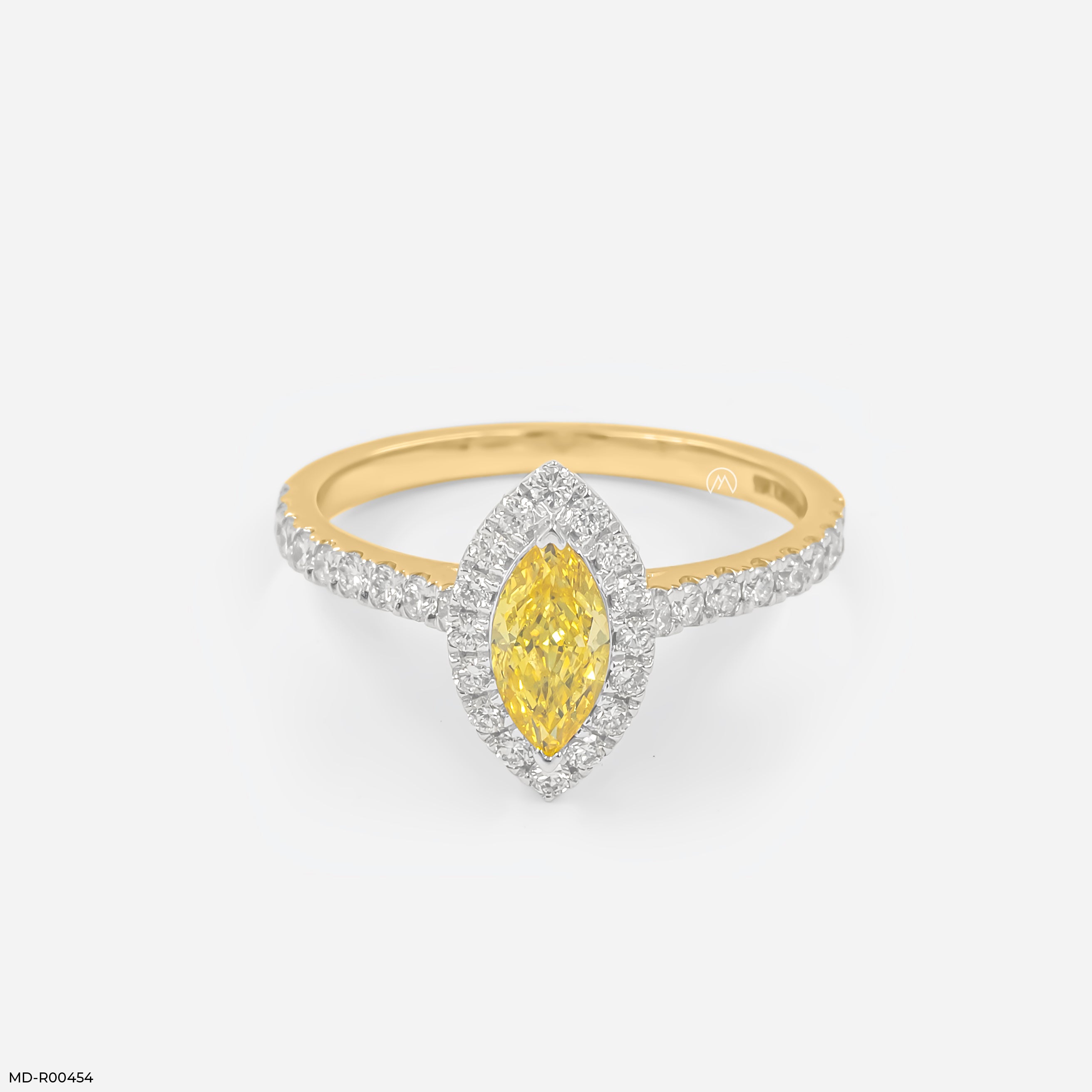 1 Carat Golden Spire Halo Lab Diamond Ring