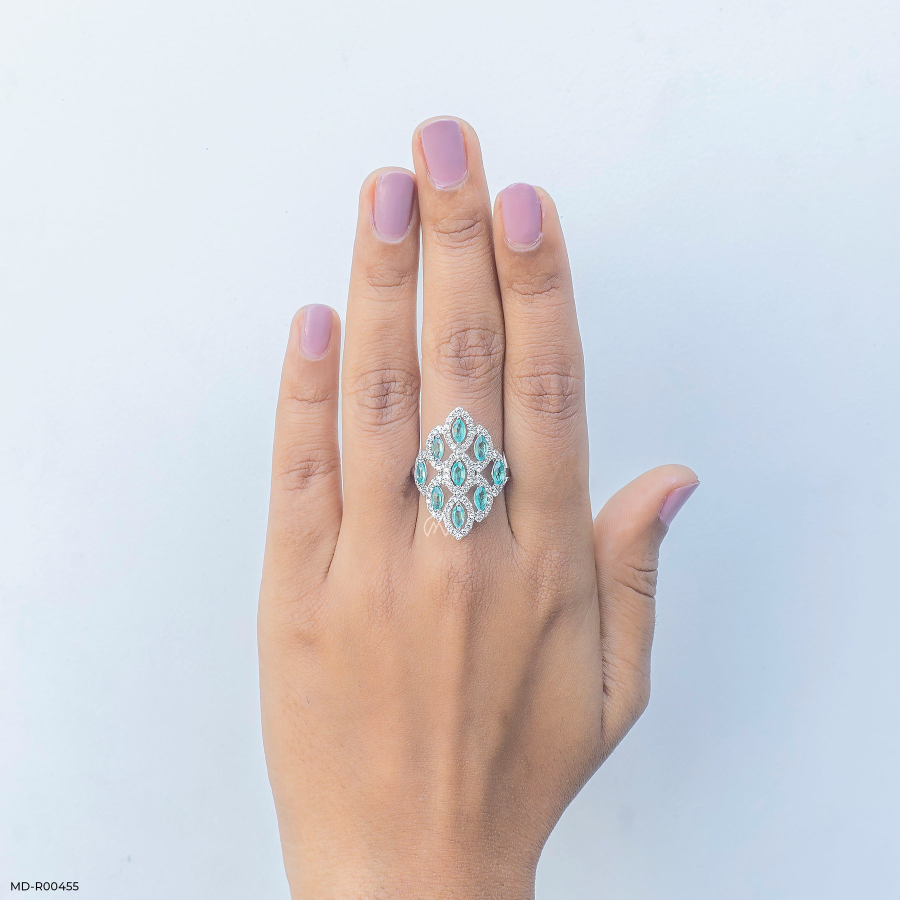 0.75 Carat Nine Jewels Lab Diamond Ring 14K White Gold