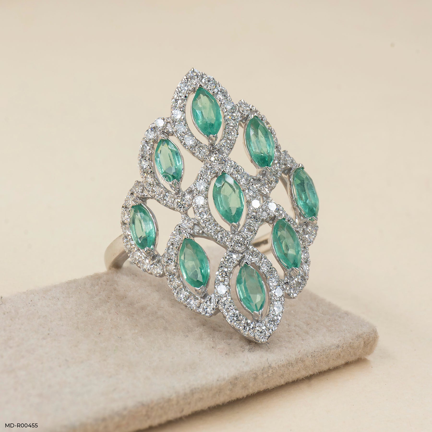 0.75 Carat Nine Jewels Lab Diamond Ring 14K White Gold