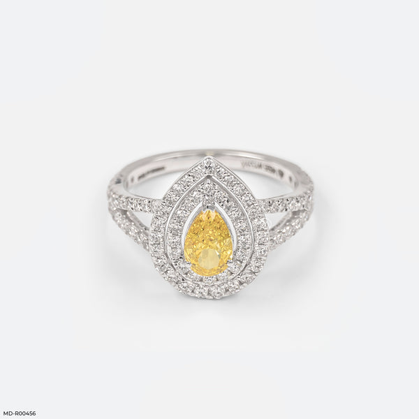 The Canary Teardrop Split-Shank Lab Diamond Ring 14K White Gold