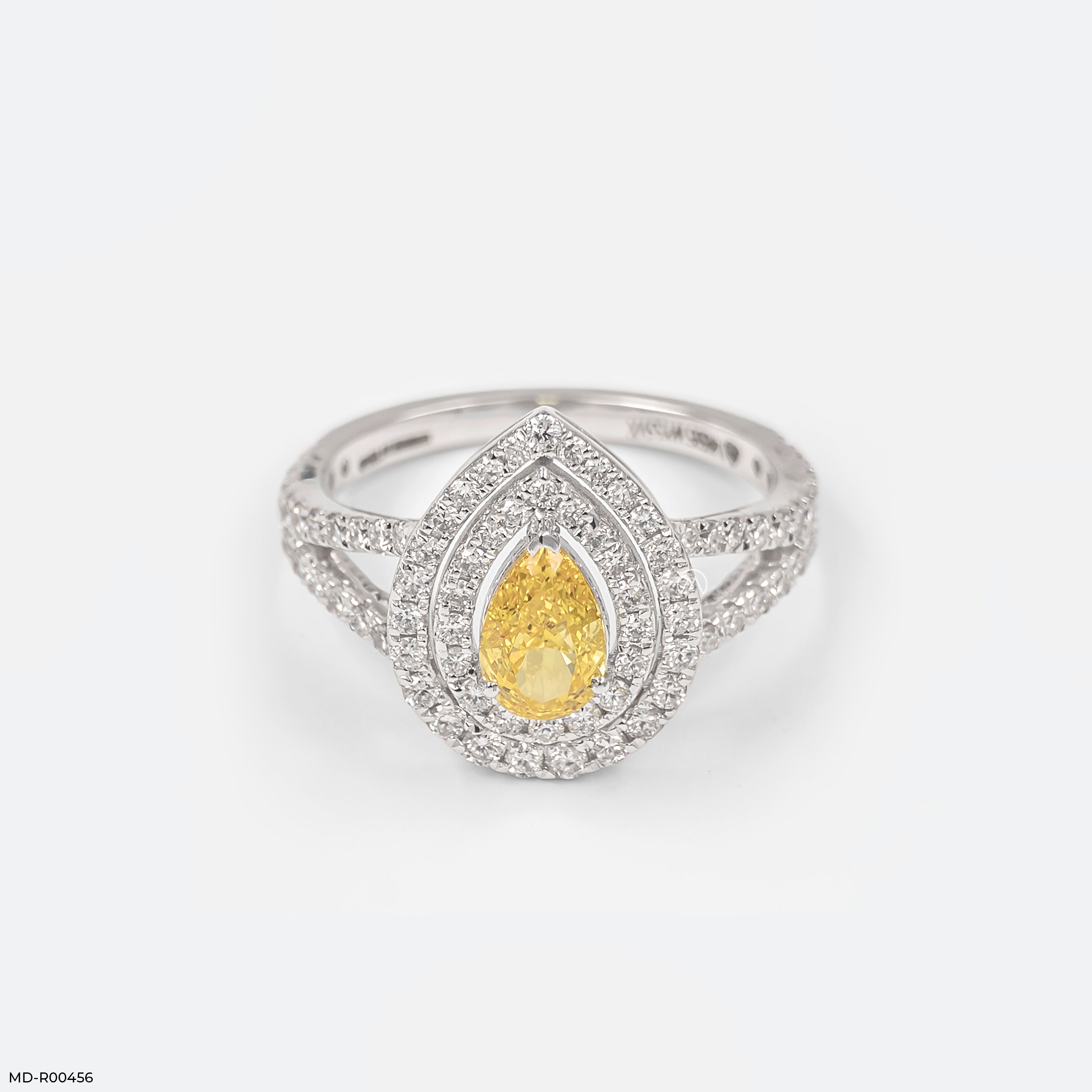 1.5 Carat Canary Teardrop Split-Shank Diamond Ring
