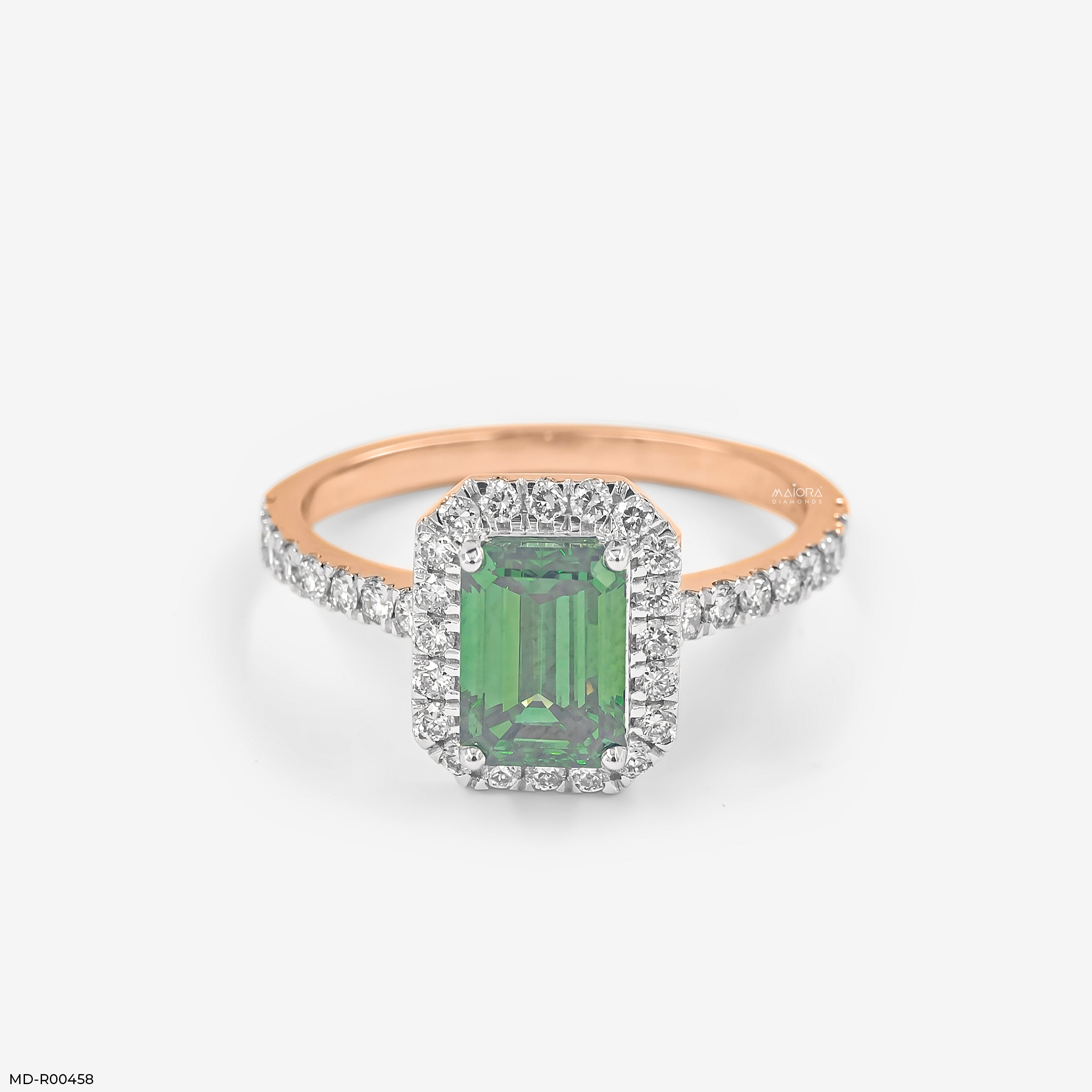 2 Carat Emerald Garden Halo Lab Diamond Ring