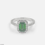 The Emerald Garden Halo Lab Diamond Ring 14K White Gold