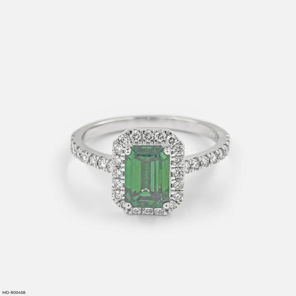 The Emerald Garden Halo Lab Diamond Ring 14K White Gold