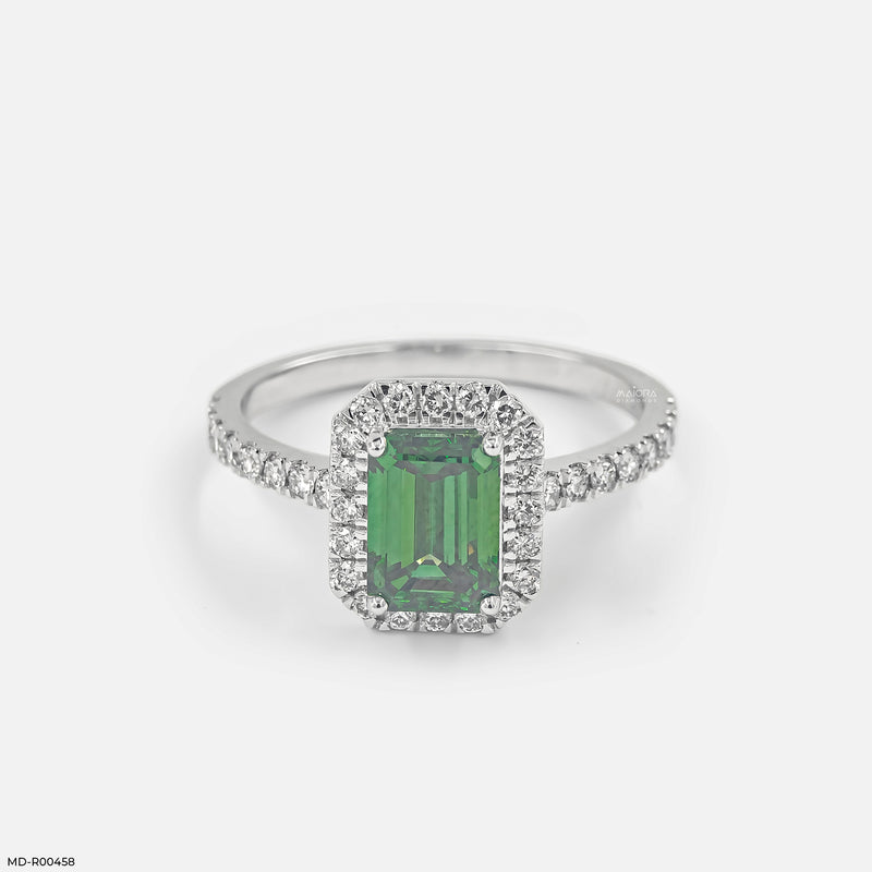 The Emerald Garden Halo Lab Diamond Ring 14K White Gold