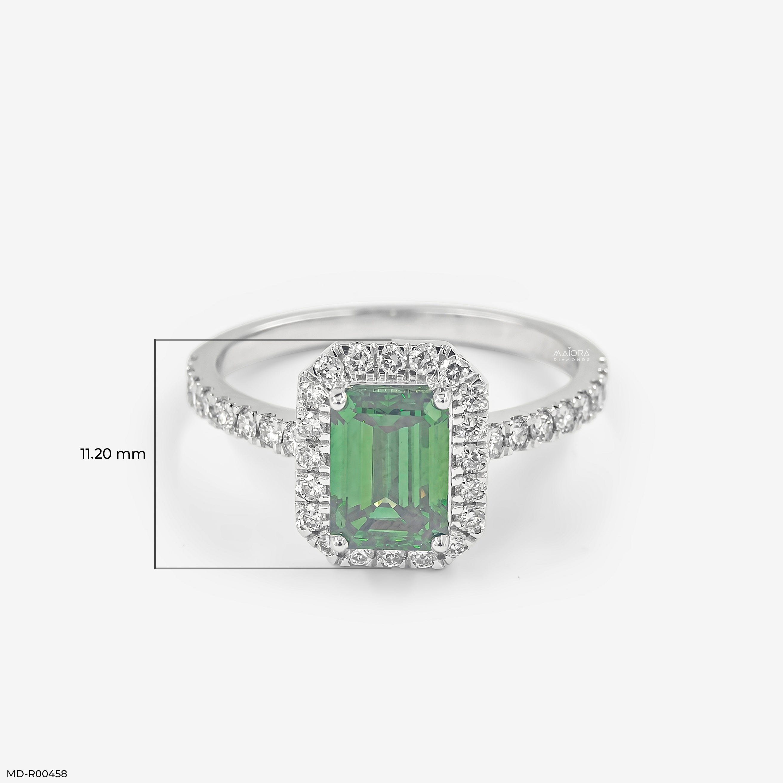 2 Carat Emerald Garden Halo Lab Diamond Ring