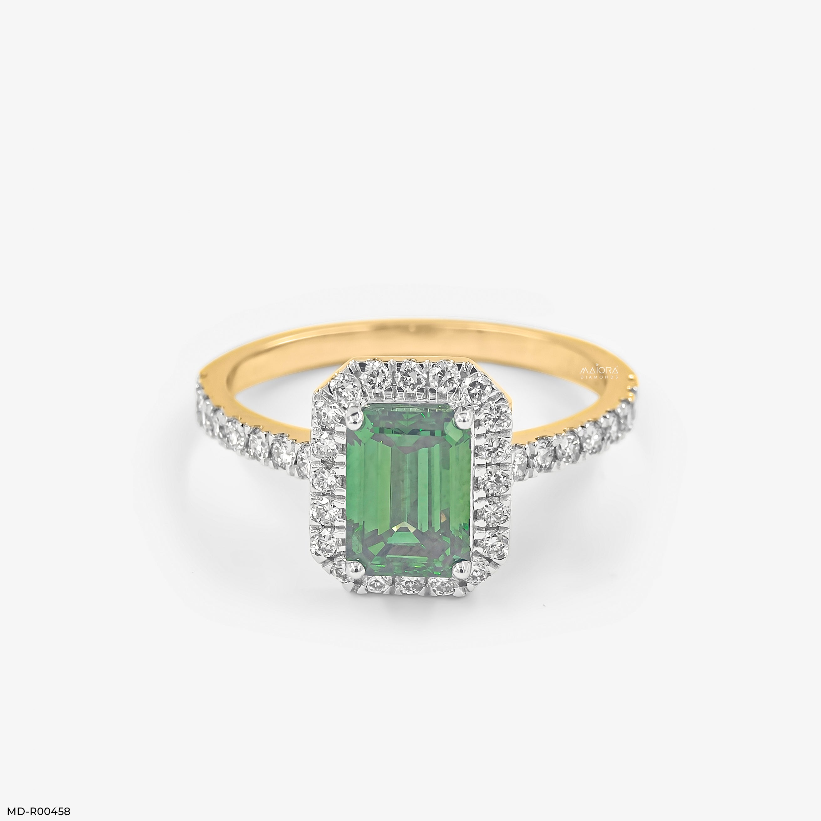 2 Carat Emerald Garden Halo Lab Diamond Ring