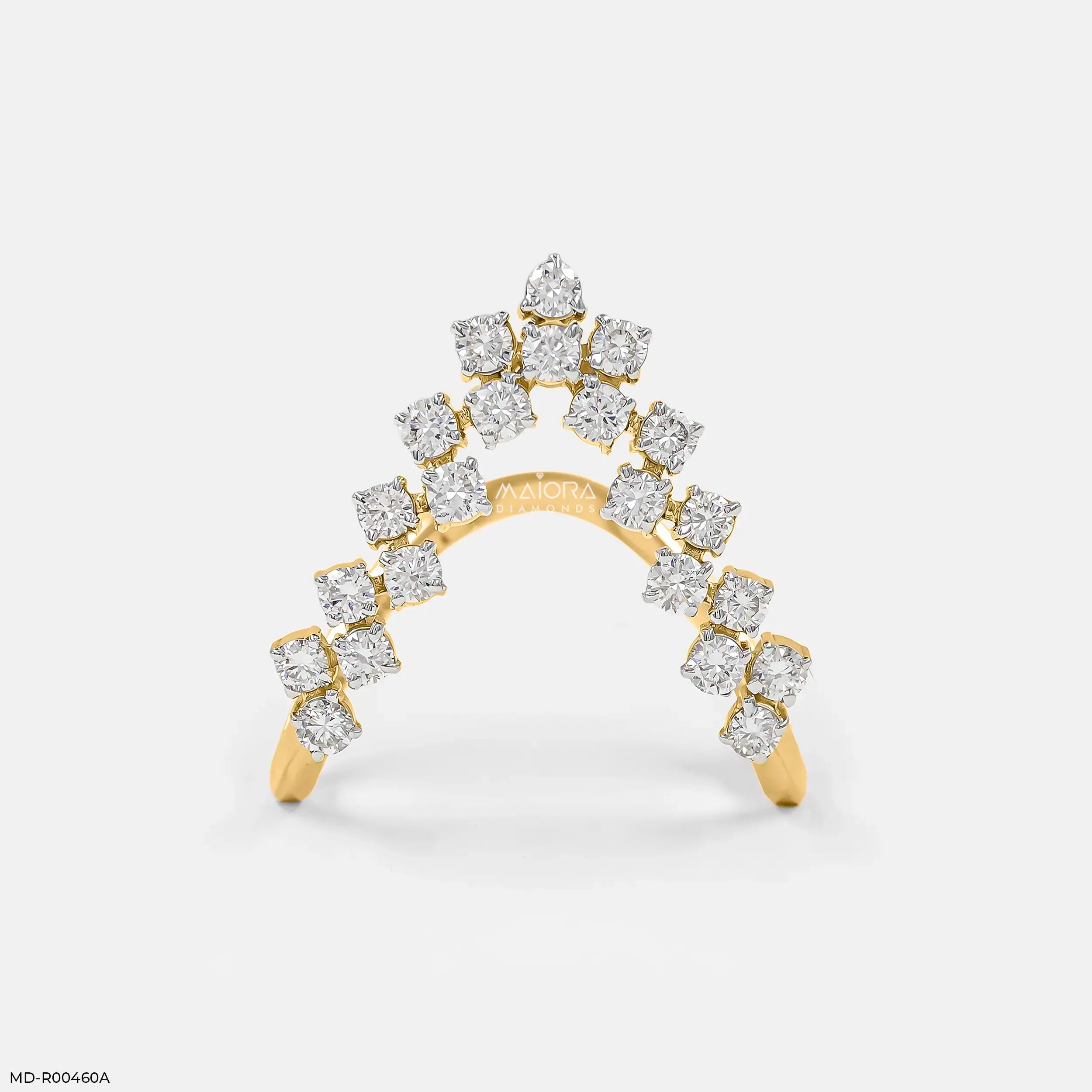 0.75 Carat V Lab Vanki Diamond Ring 14K Yellow Gold