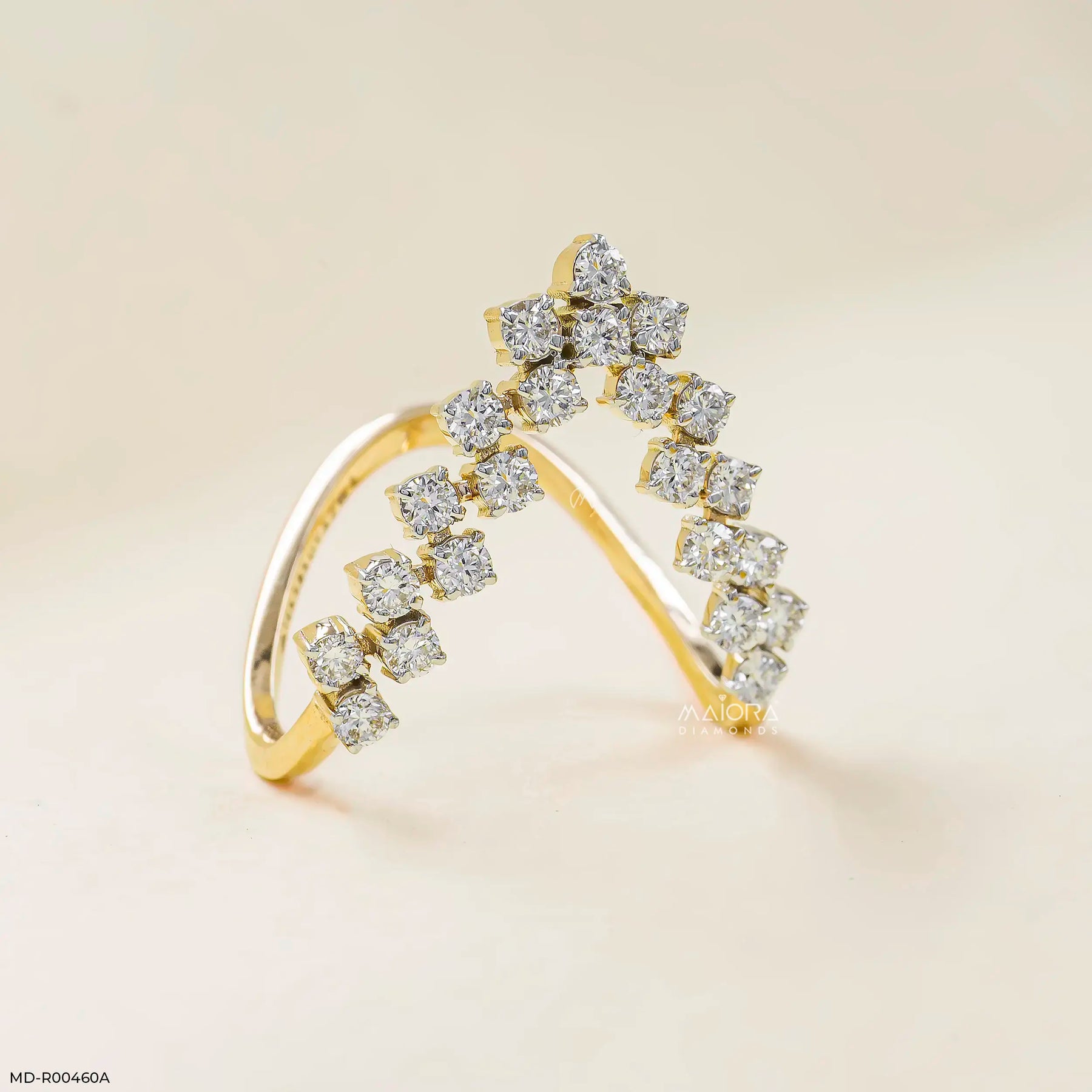 0.75 Carat V Lab Diamond Ring 14K Yellow Gold