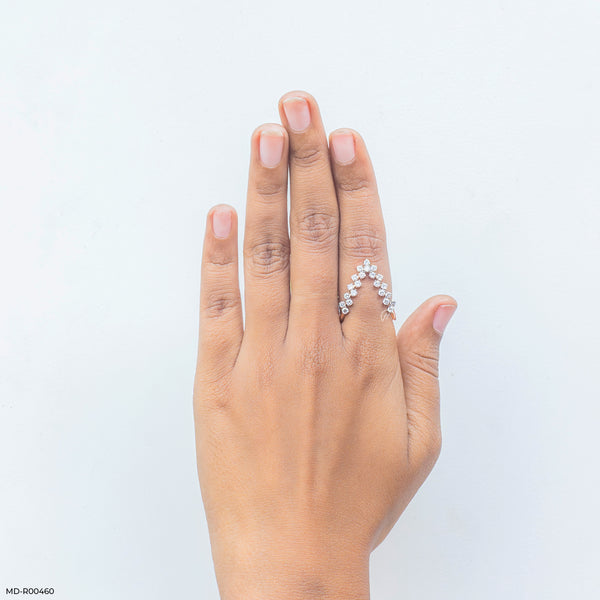 V Shape Stackable Lab Diamond Ring 14K Rose Gold