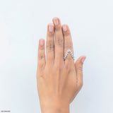 V Shape Stackable Lab Diamond Ring 14K Rose Gold