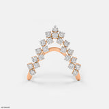 V Shape Stackable Lab Diamond Ring 14K Rose Gold