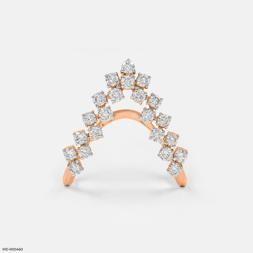 V Shape Stackable Lab Diamond Ring 14K Rose Gold