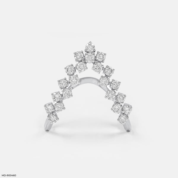 The Classic Chevron Diamond Ring 14K White Gold
