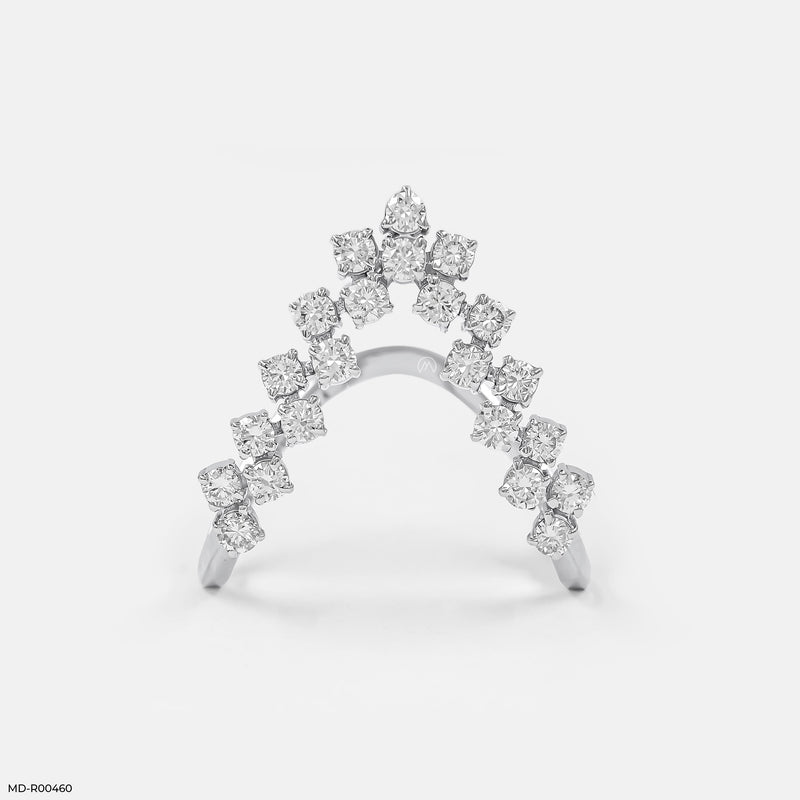 V Shape Stackable Lab Diamond Ring 14K Rose Gold