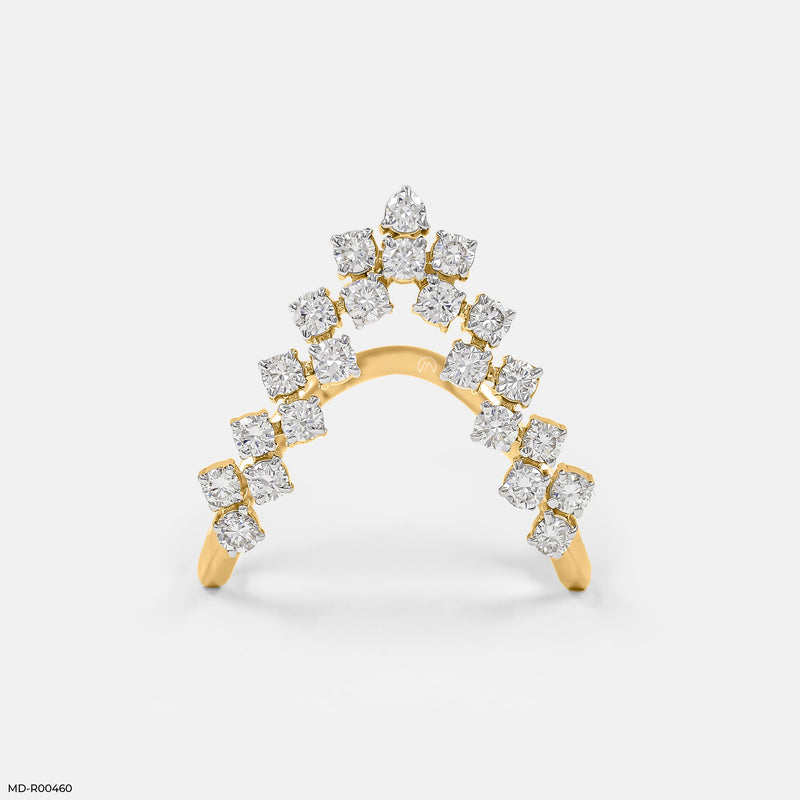 V Shape Stackable Lab Diamond Ring 14K Rose Gold