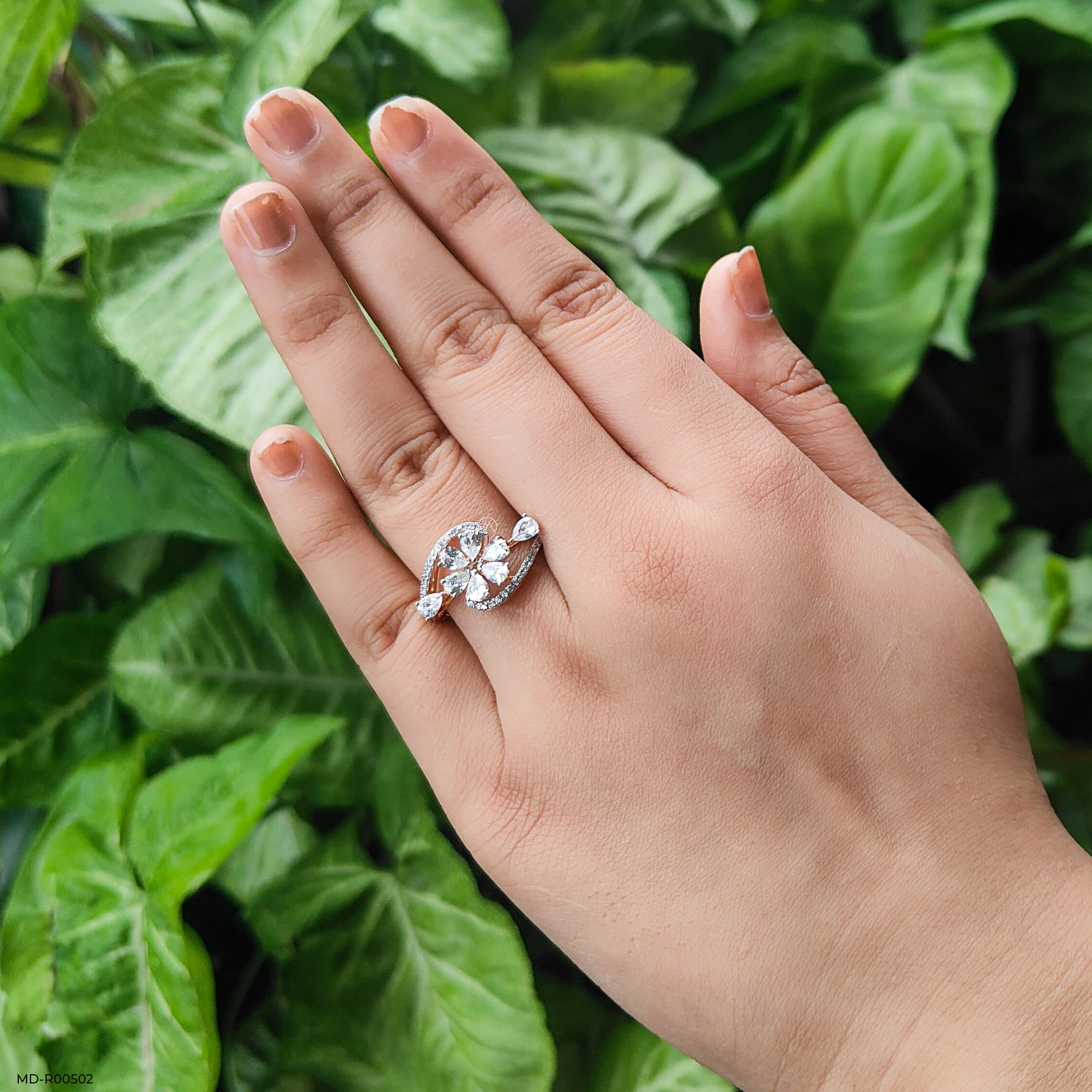 Blossom Swirl Rings 9K Rose Gold