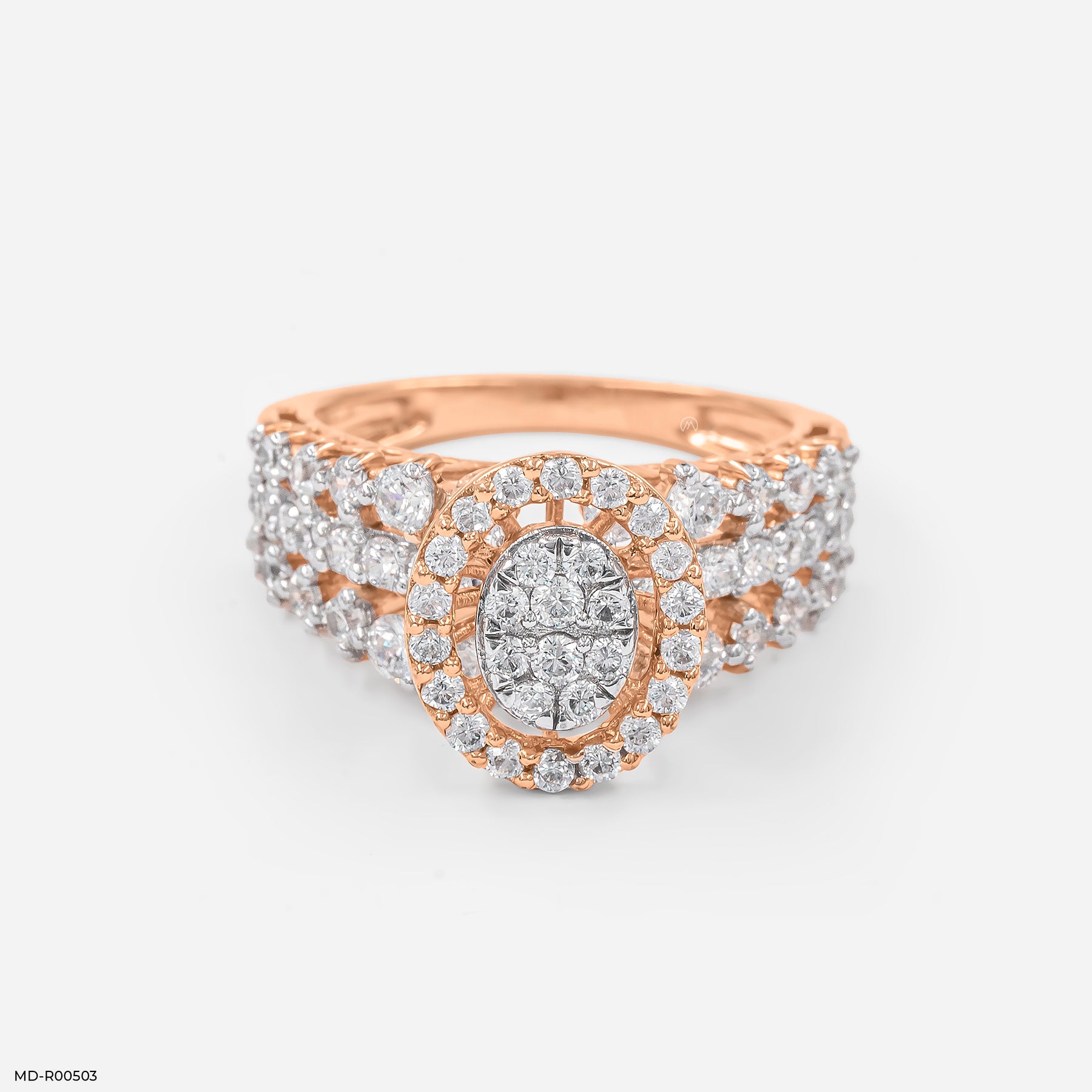 Clustered Elegance Diamond Rings 18K Rose Gold