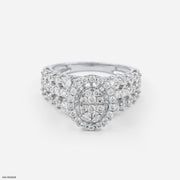 Clustered Elegance Diamond Rings 14K White Gold