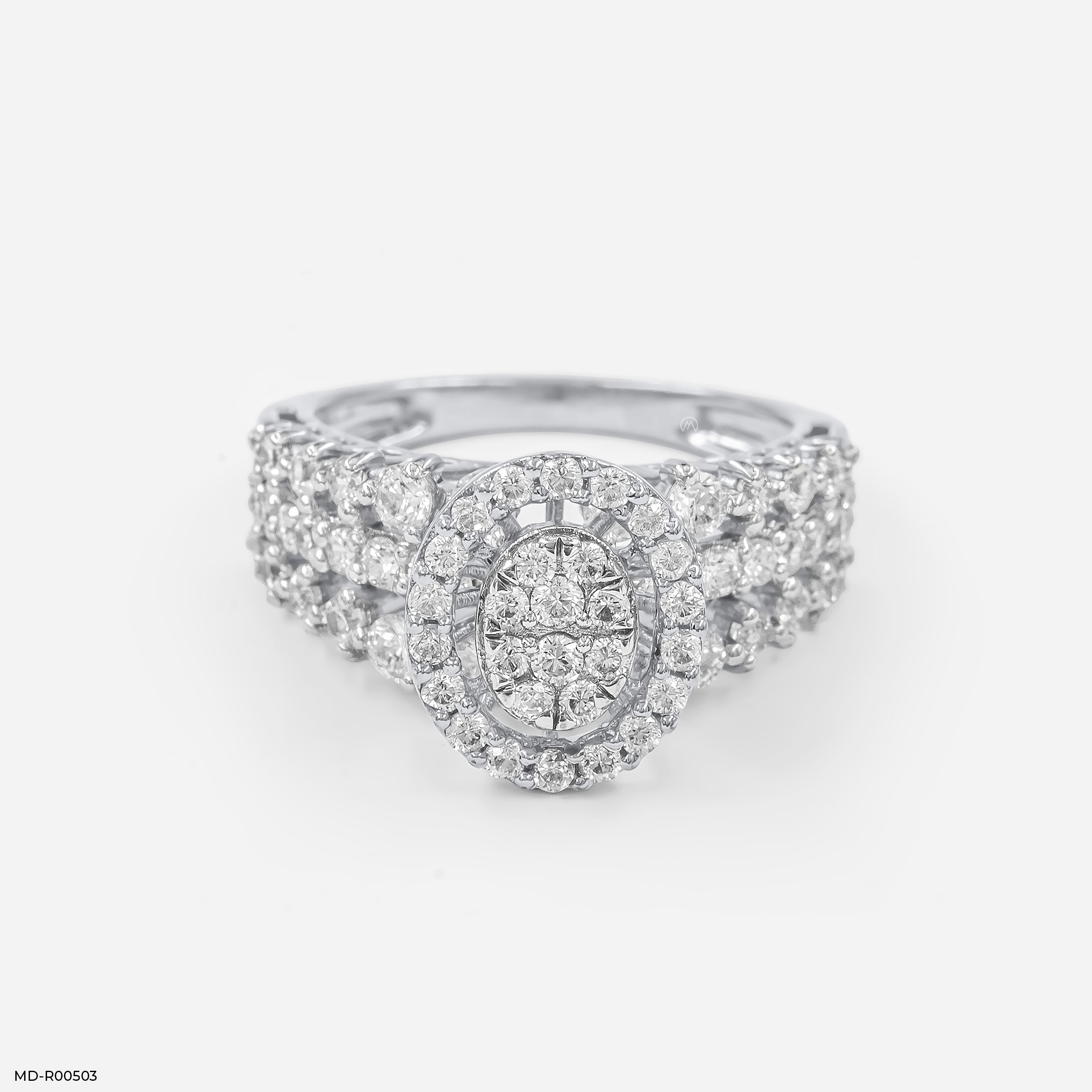 Clustered Elegance Diamond Rings 14K Rose Gold