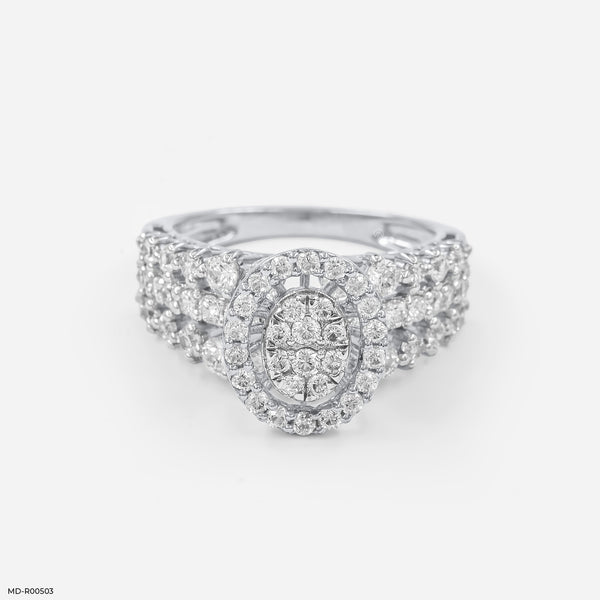 Clustered Elegance Diamond Rings Platinum 950