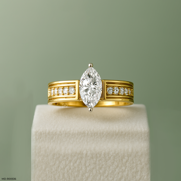 0.5 Carat Marquise Elegance Rings 14K Rose Gold