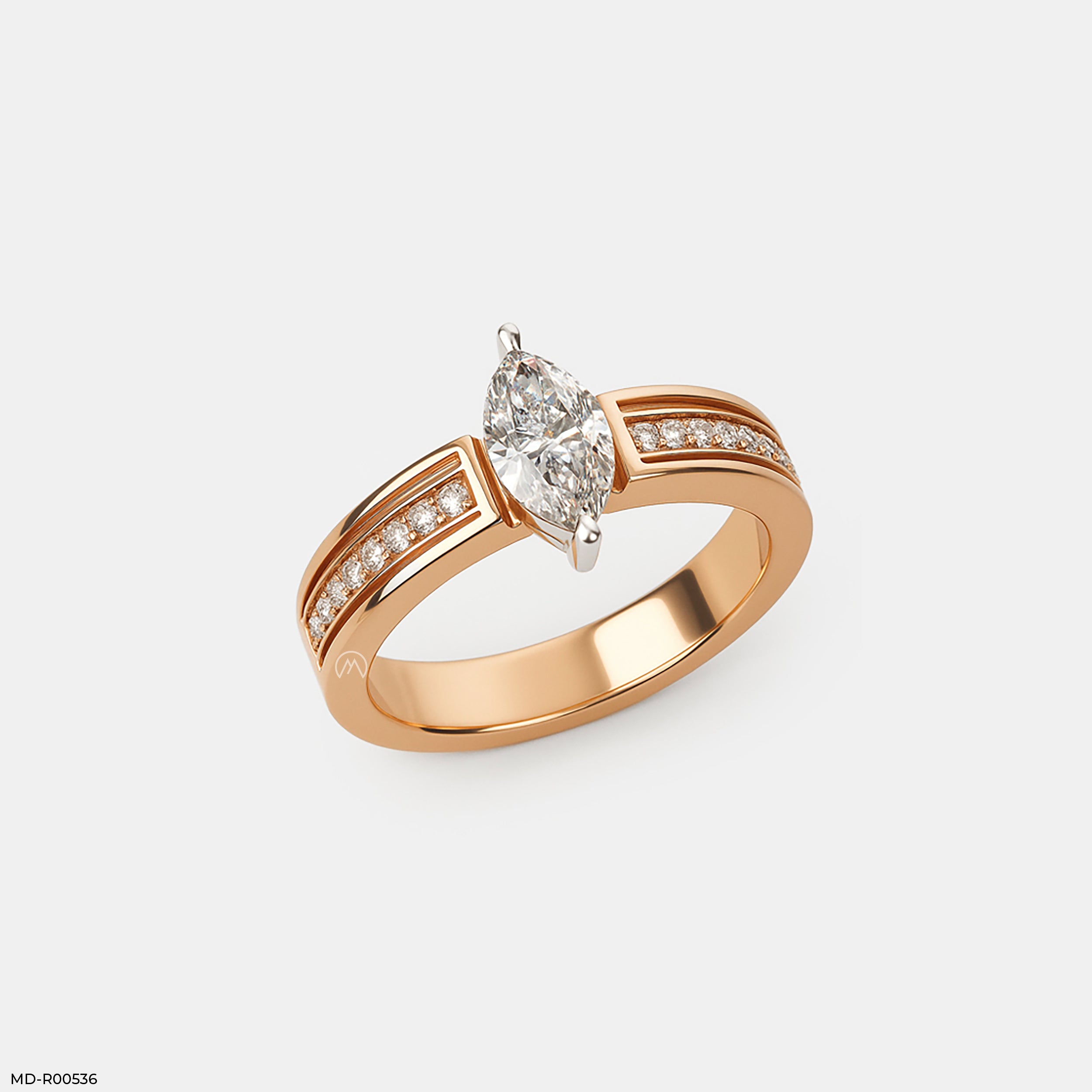 0.5 Carat Marquise Elegance Rings 9K Rose Gold