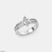 0.5 Carat Marquise Elegance Rings 9K White Gold