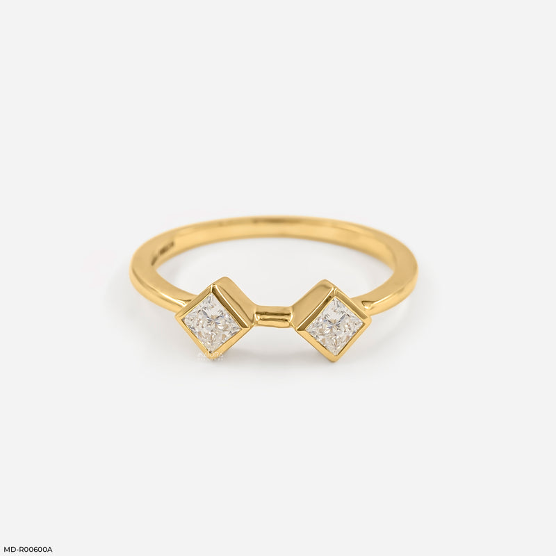 Twin Kite Lab Diamond Ring 14K Yellow Gold