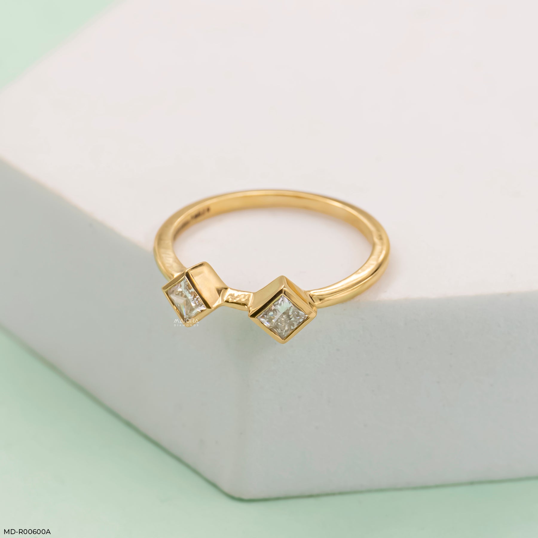 0.5 Carat Twin Kite Lab Diamond Ring 14K Yellow Gold