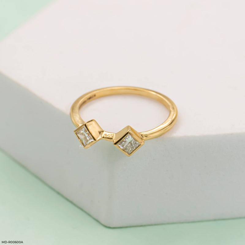 Twin Kite Lab Diamond Ring 14K Yellow Gold