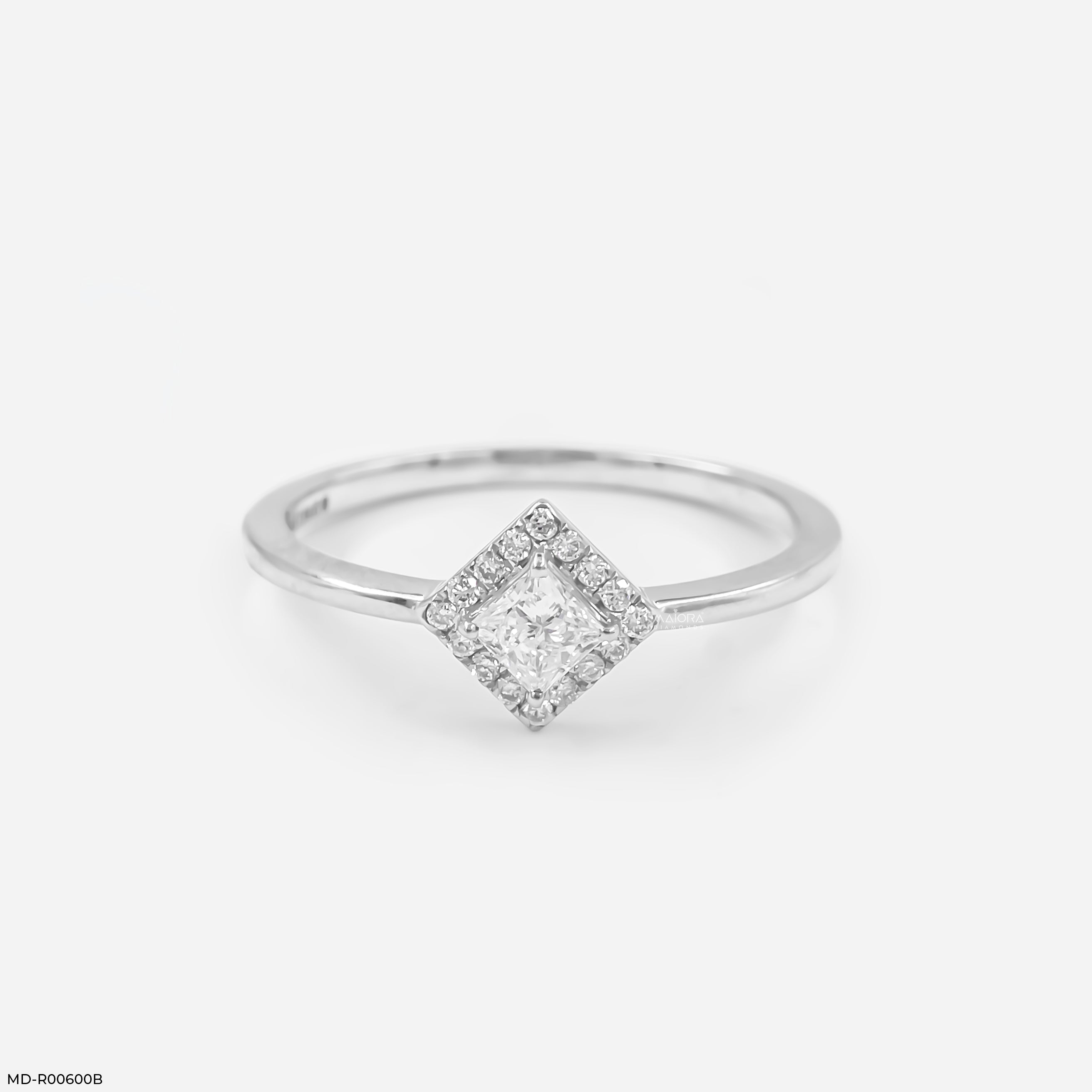 0.35 Carat Square Halo Lab Diamond Ring