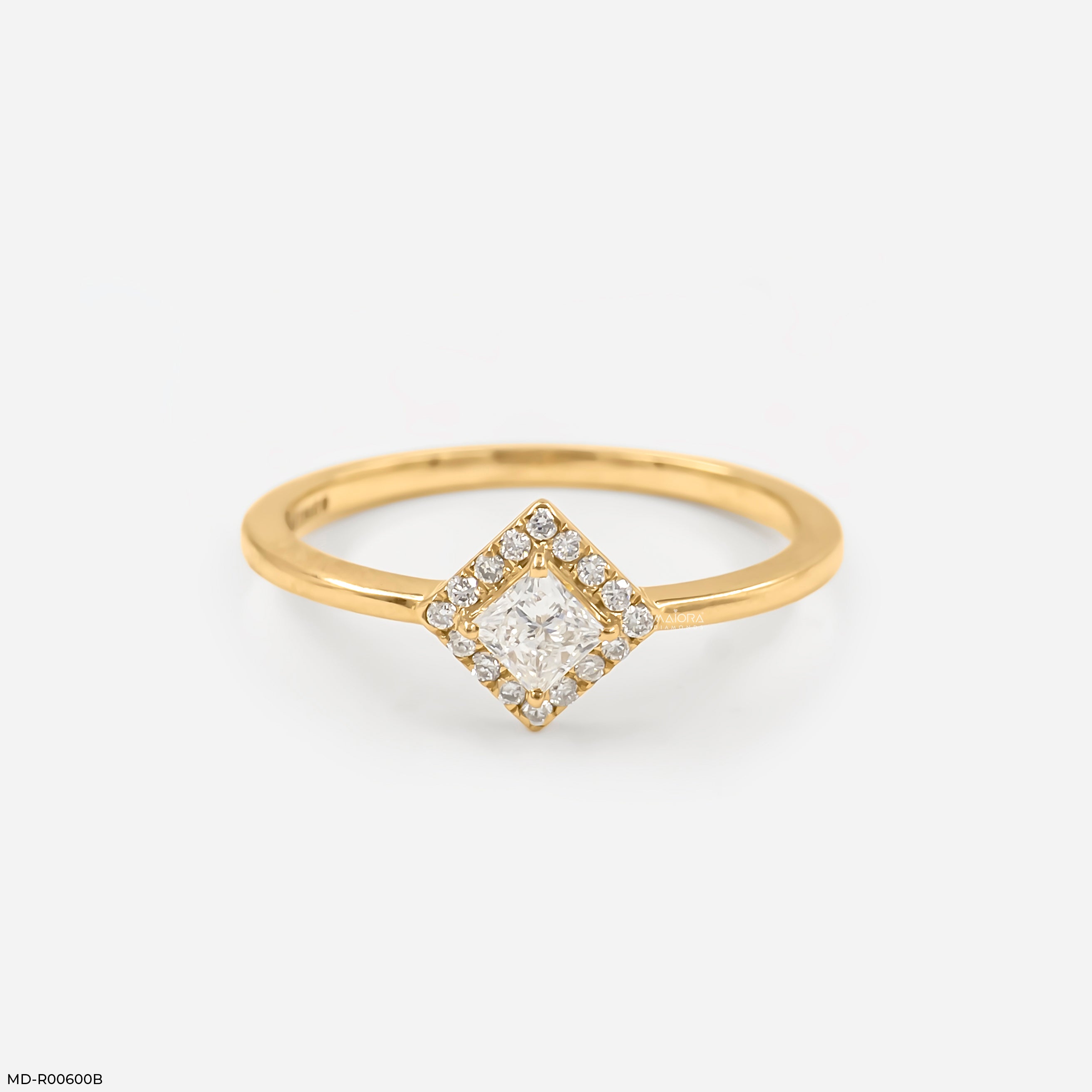 0.35 Carat Square Halo Lab Diamond Ring